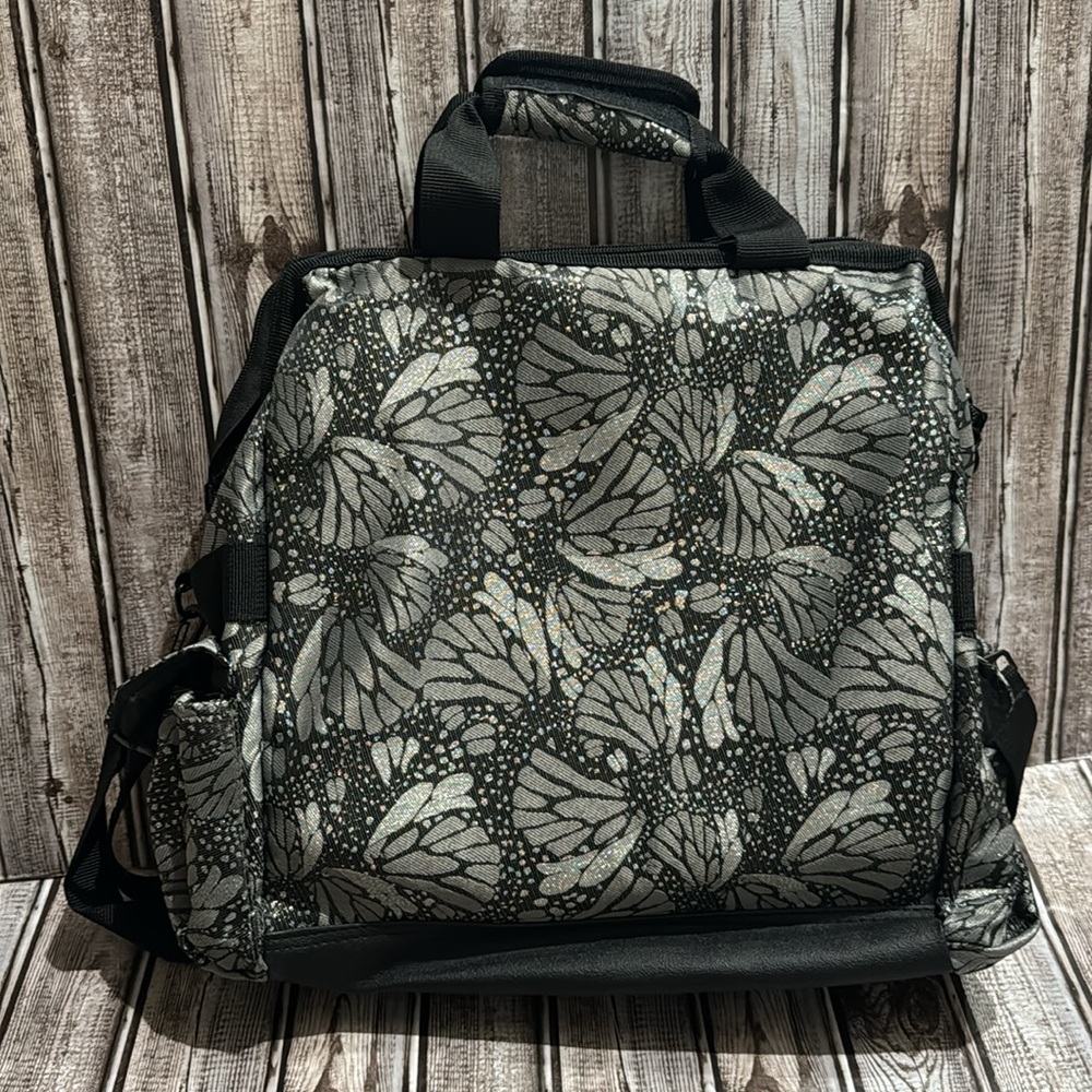 Nurse Mates Butterfly Silver Gray Jacquard Medical Professional Carry Bag - Picture 2 of 9